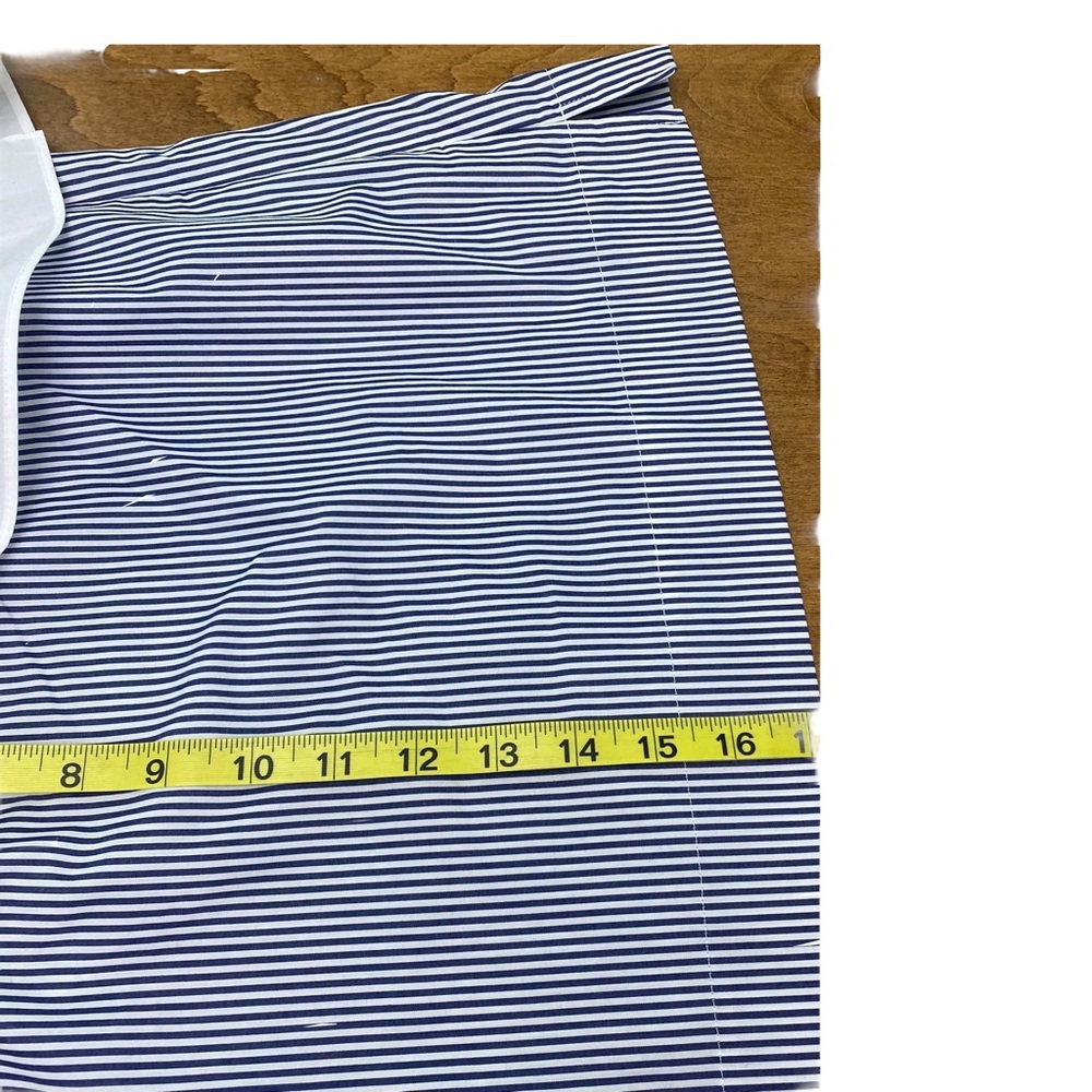 Jcrew one shoulder ruffle top blouse stripe blue and white Size 16 NWT - Picture 11 of 11